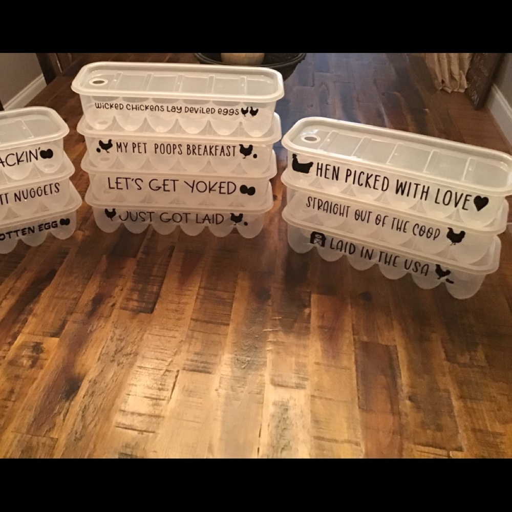 Personalized plastic egg containers